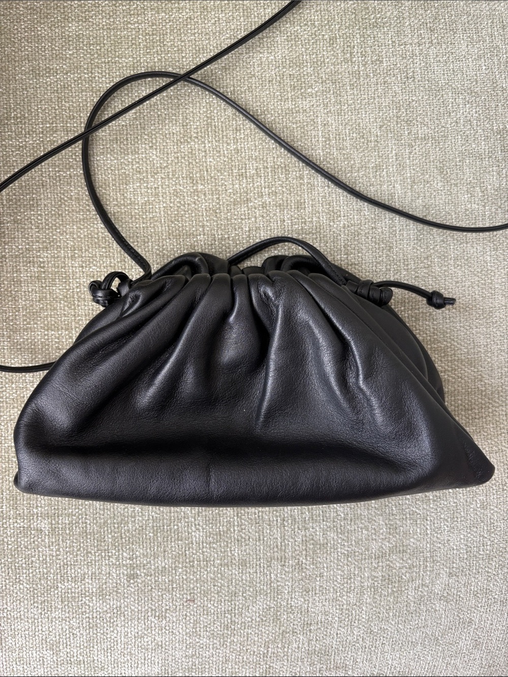 BOTTEGA VENETA Butter Calfskin The Mini Pouch Blac